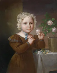 Niña con rosas